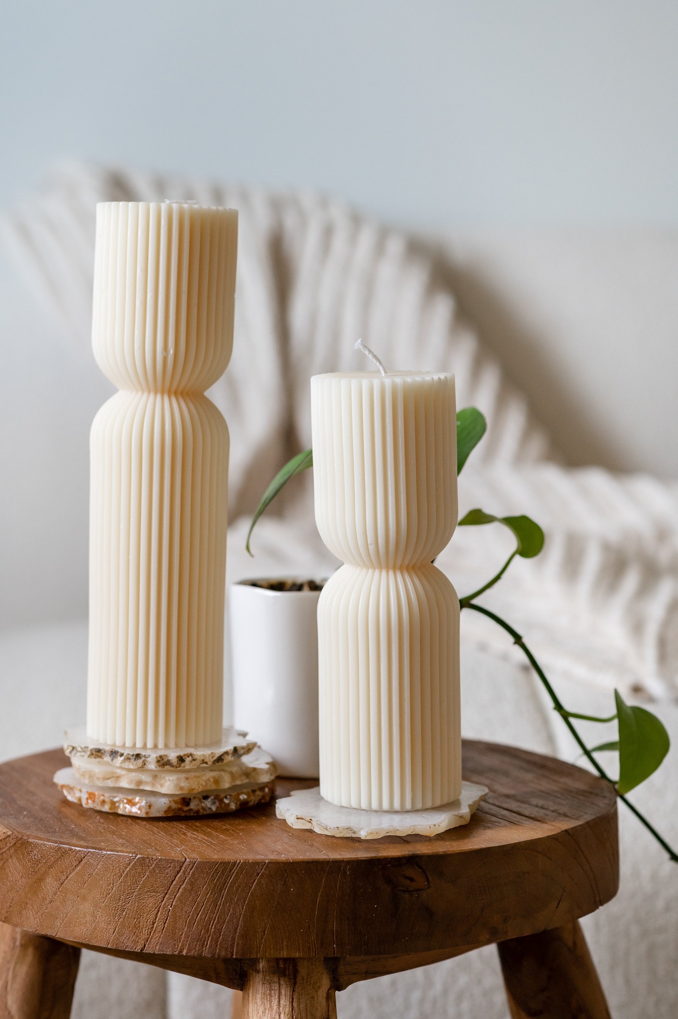 Ribbed Pillar Candle