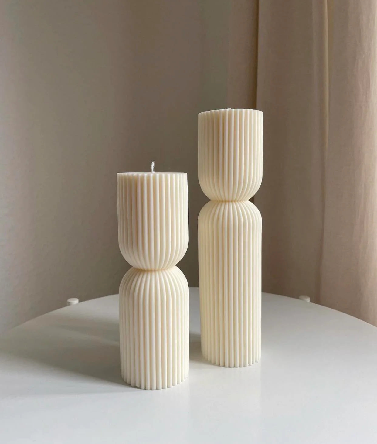 Ribbed Pillar Candle