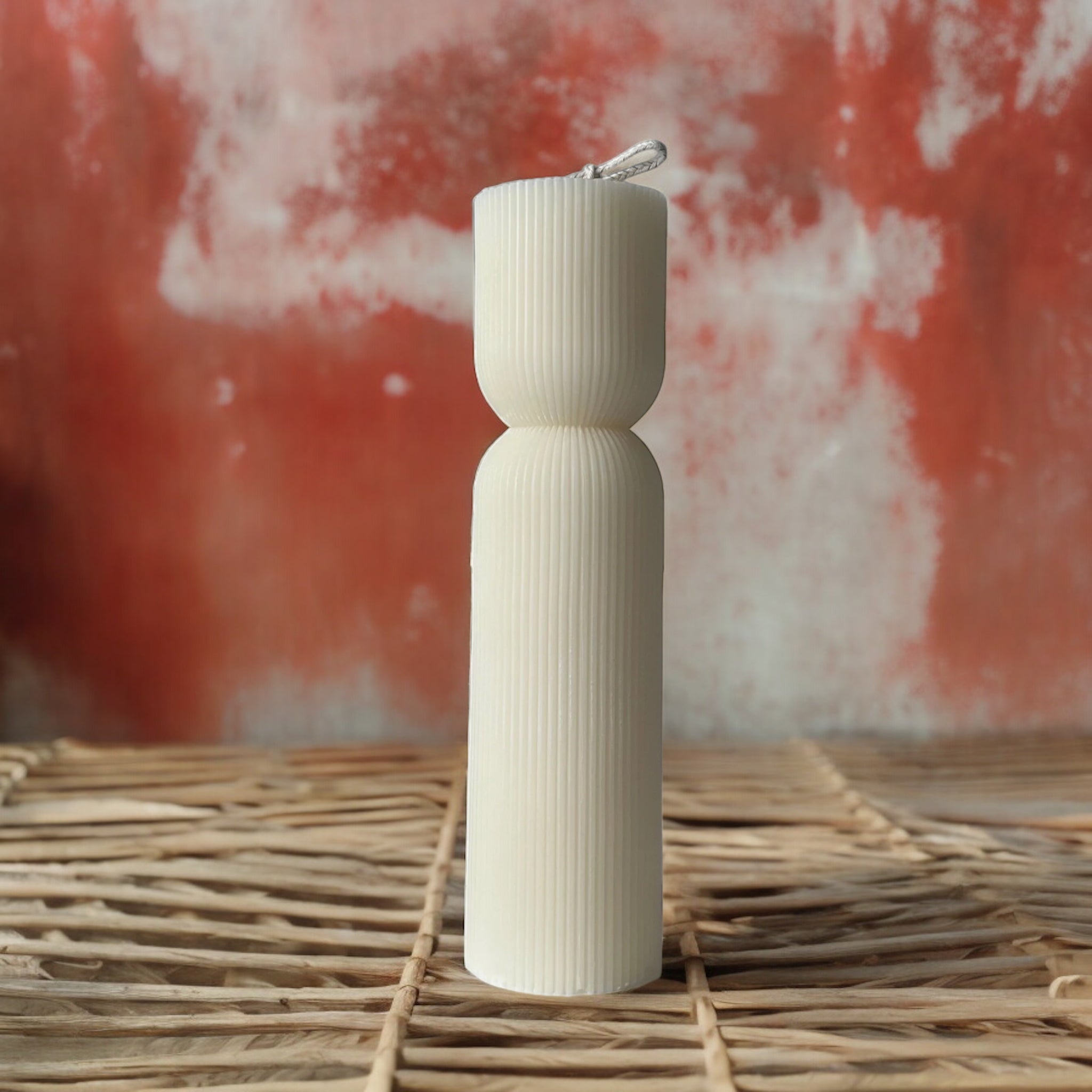 Ribbed Pillar Candle